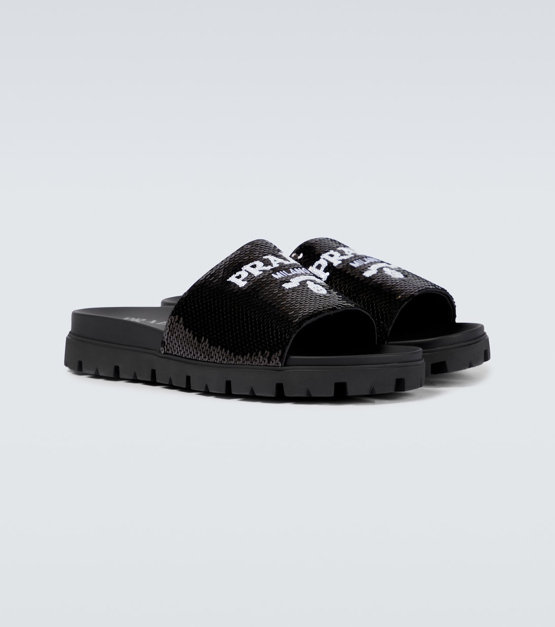 Leather logo slides | Prada