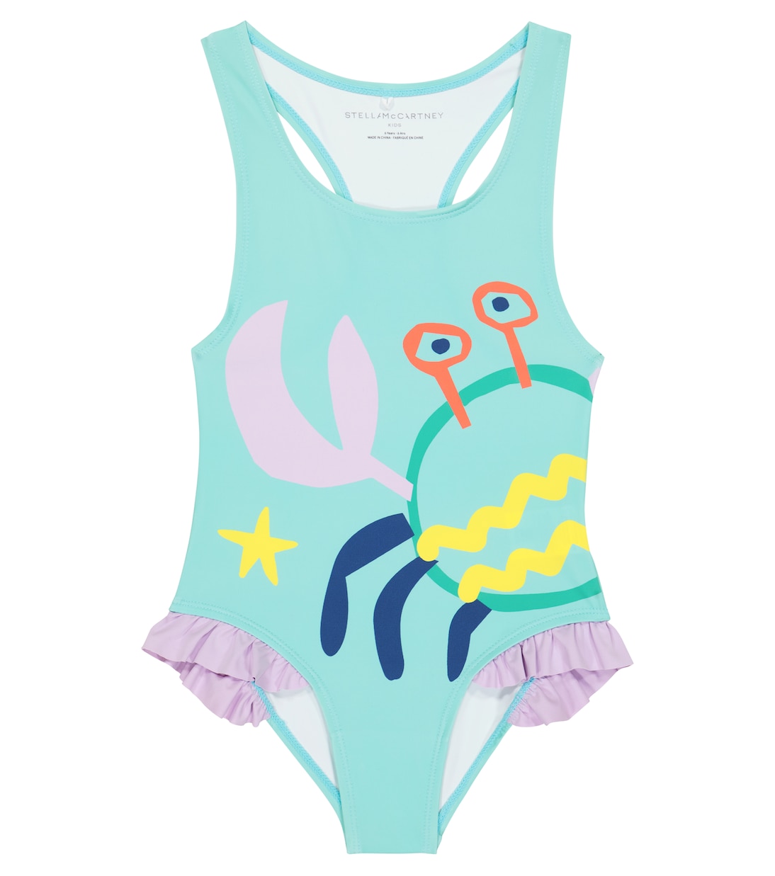 Ruffle trimmed printed swimsuit | Stella McCartney Kids