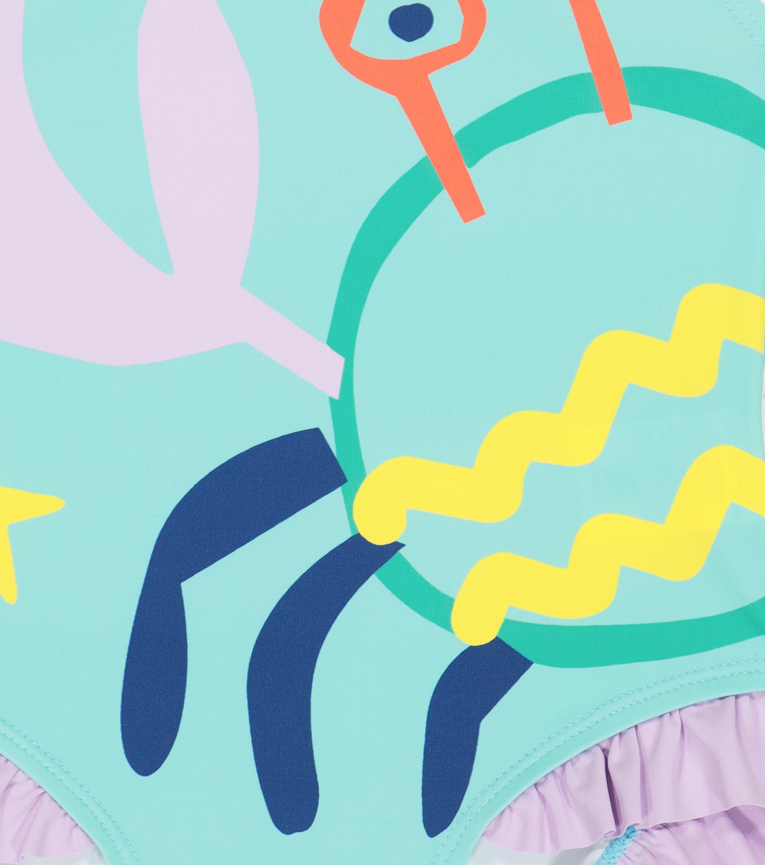 Ruffle trimmed printed swimsuit | Stella McCartney Kids