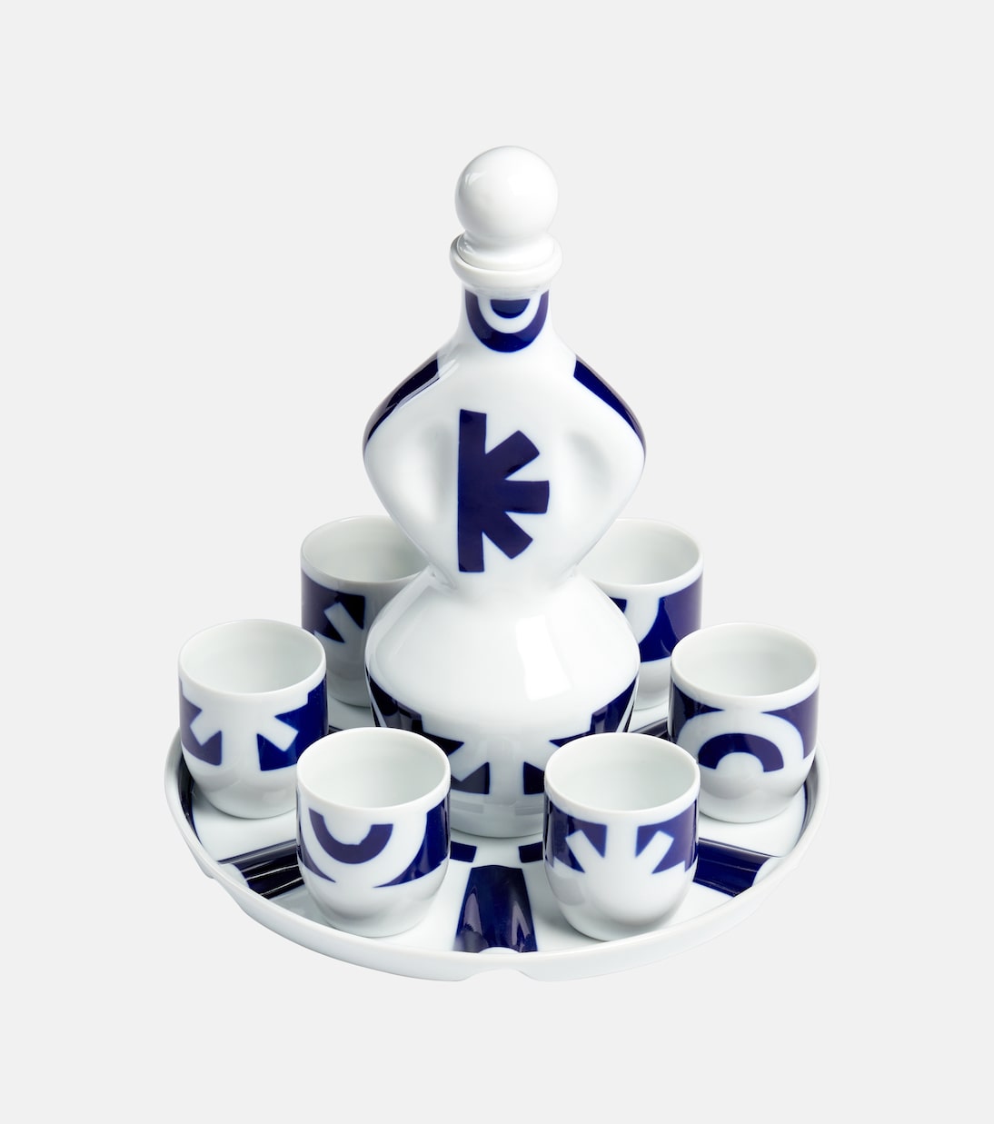 No. 2 8-piece porcelain liquor set | Sargadelos