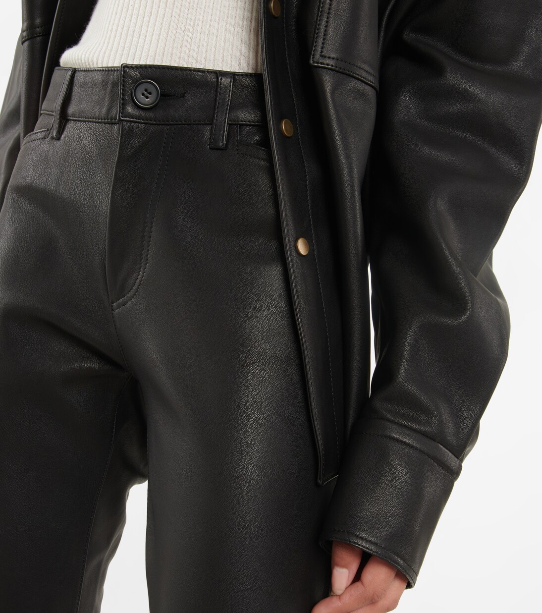 Pantalon Gonda à taille basse en cuir | Petar Petrov