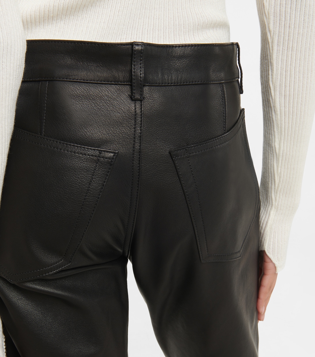Pantalon Gonda à taille basse en cuir | Petar Petrov