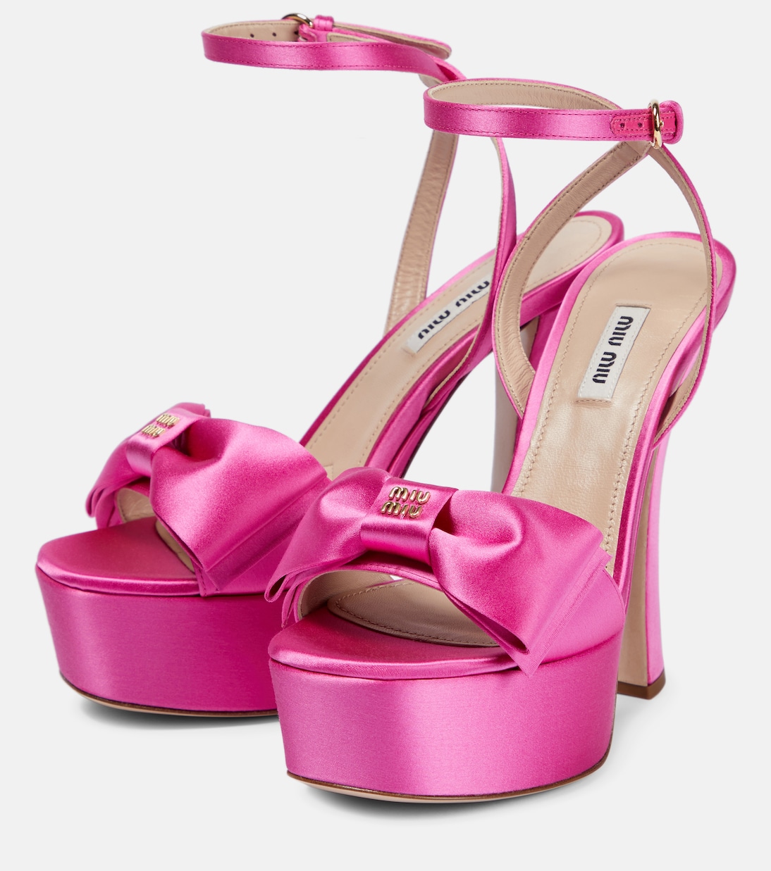 Satin platform sandals | Miu Miu