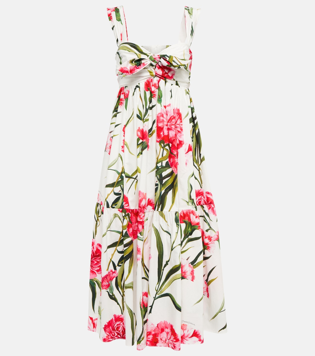 Floral cotton poplin midi dress | Dolce&Gabbana