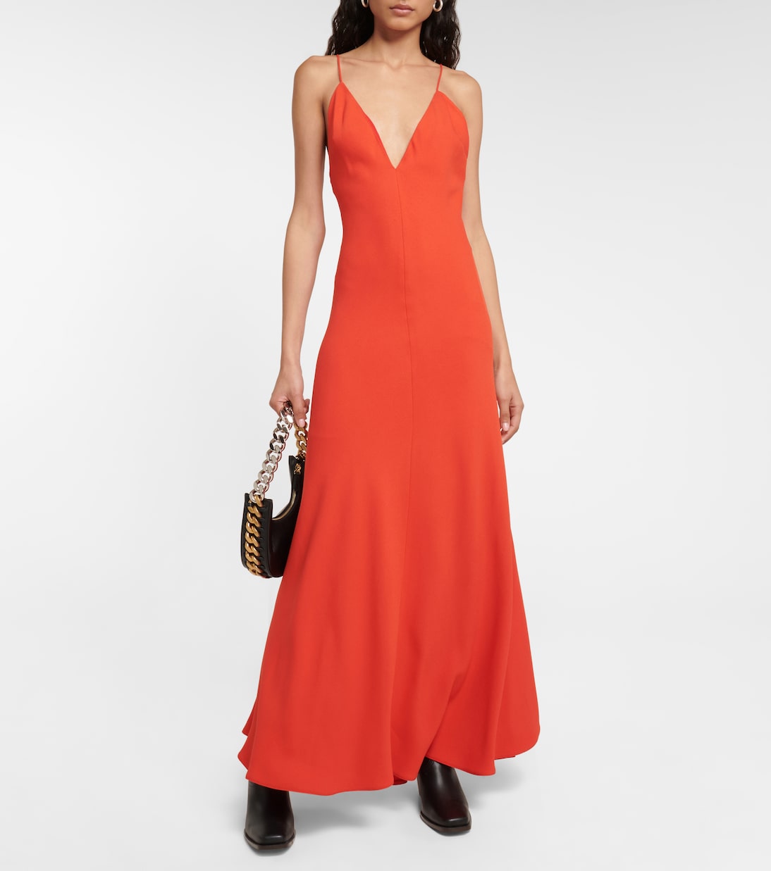 Robe aus Crêpe mit V-Ausschnitt | Stella McCartney