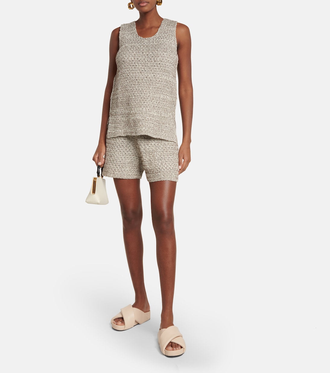 Shorts in misto cotone a maglie larghe | Jil Sander