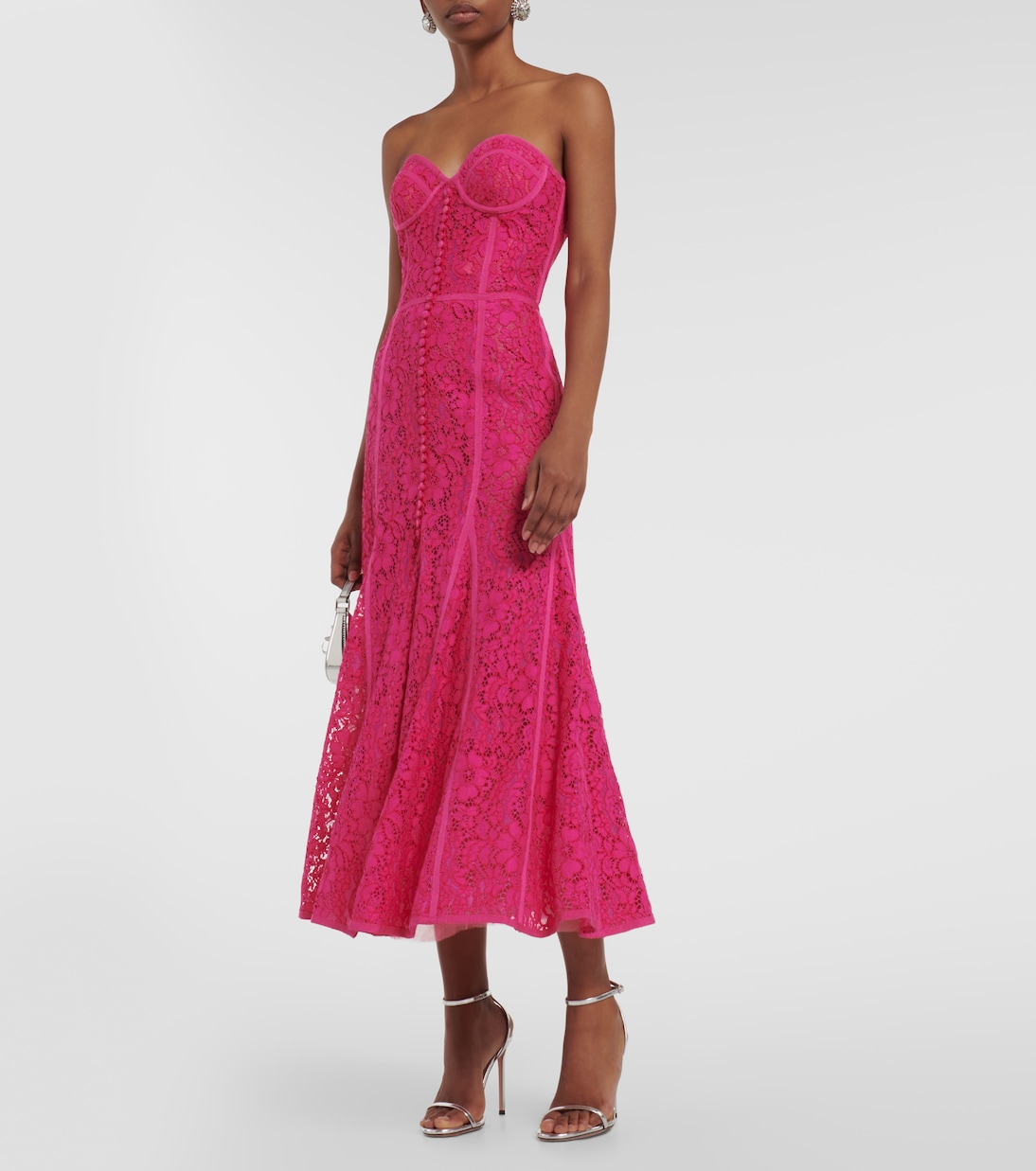 Elodie lace bustier maxi dress | Costarellos