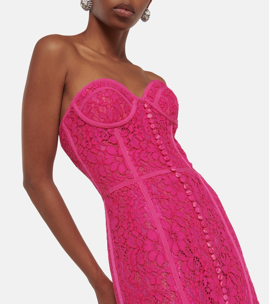 Elodie lace bustier maxi dress | Costarellos