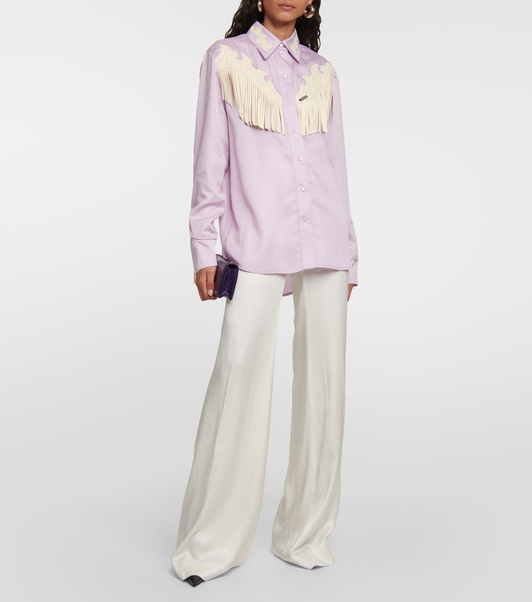 Camicia Western con rifiniture in pelle | Tom Ford