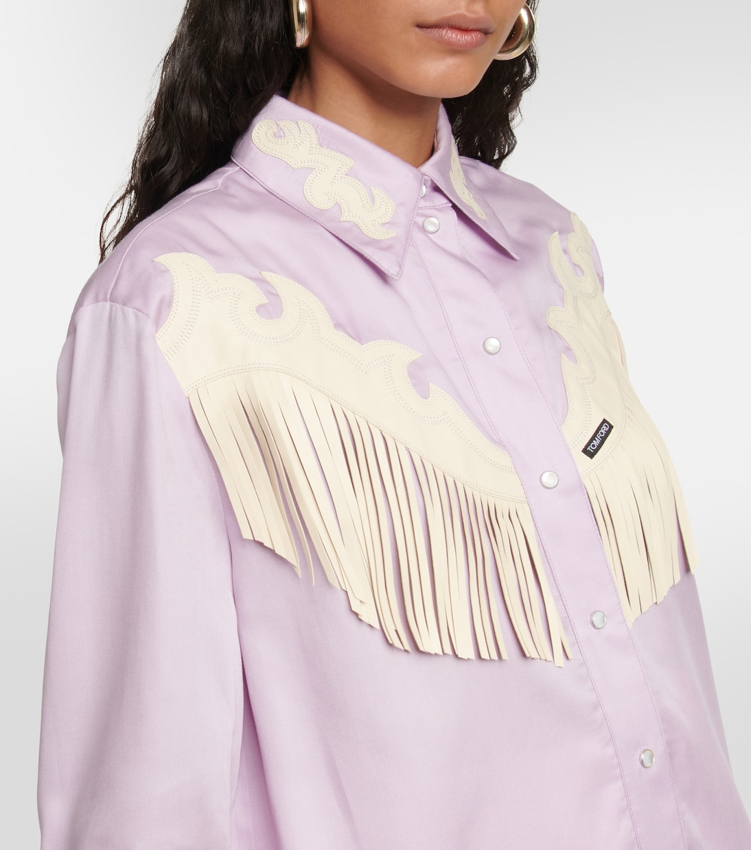 Camicia Western con rifiniture in pelle | Tom Ford