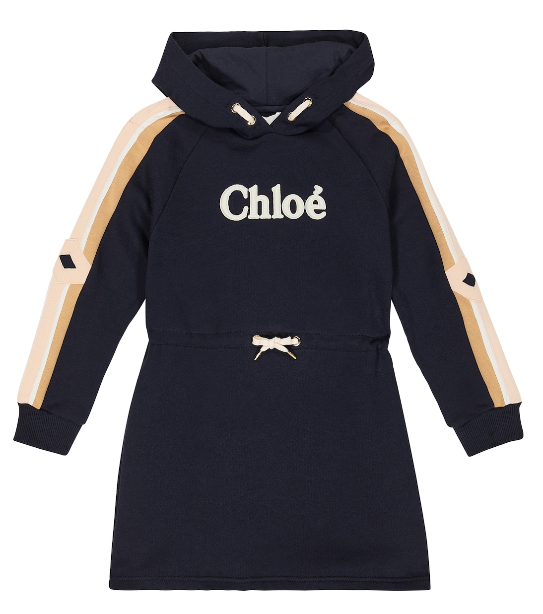 Robe à capuche en coton à logo | Chloé Kids