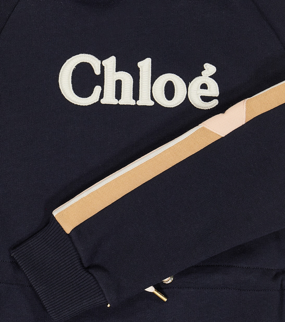 Robe à capuche en coton à logo | Chloé Kids