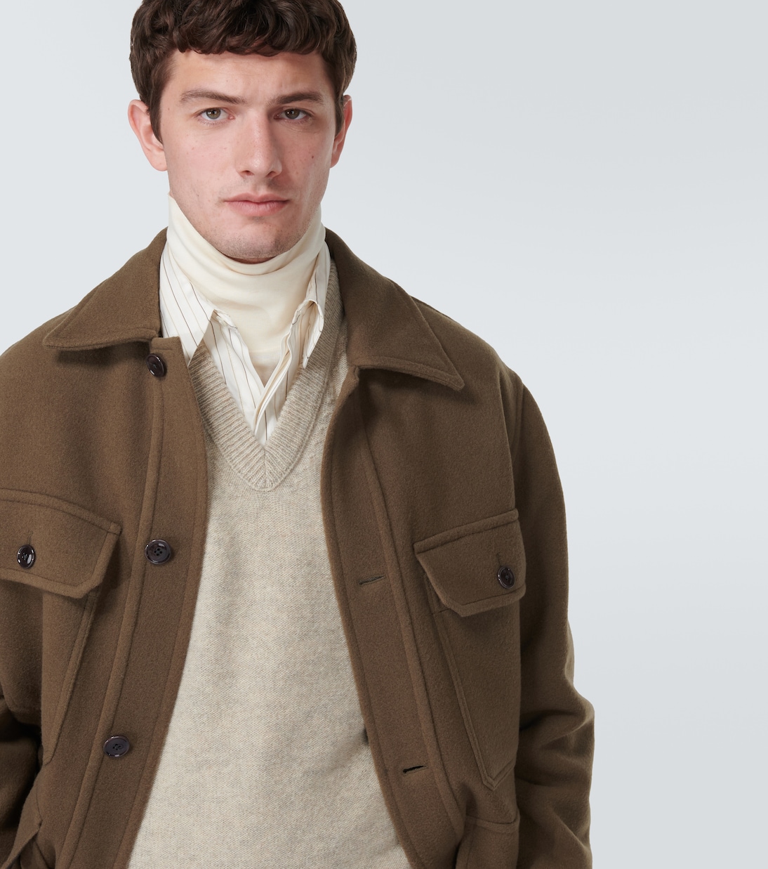 Pullover in lana con scollo a V | Lemaire