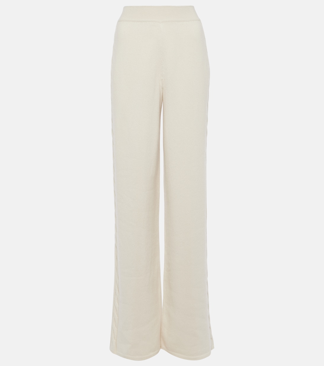 Pantalones Jóvenes de Cachemira Loro Piana, Corte Amplio y Alta Cintura