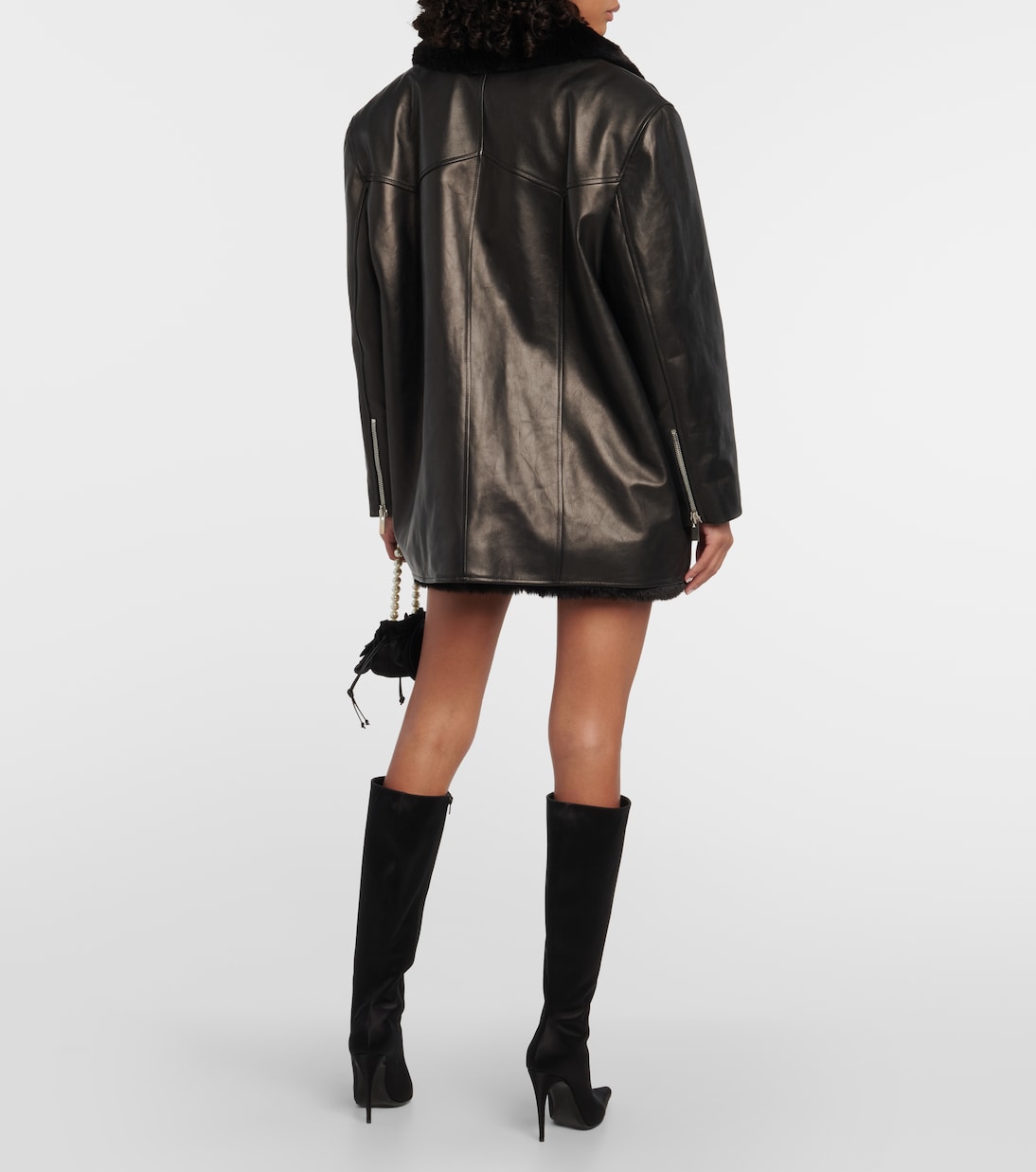 Chaqueta de piel con pelo sintético | Magda Butrym