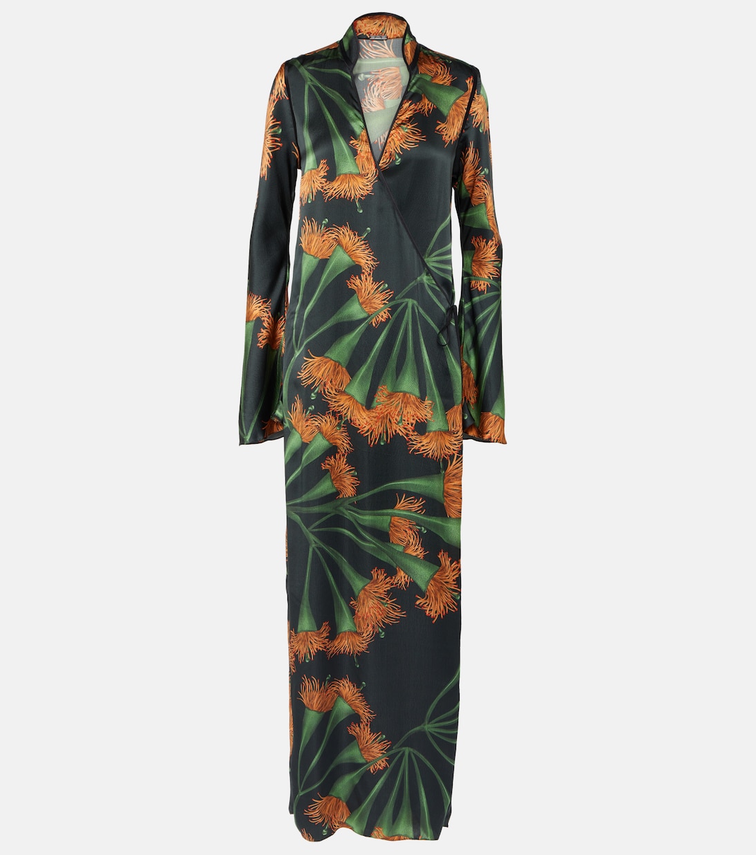 Printed silk-blend wrap dress | Johanna Ortiz