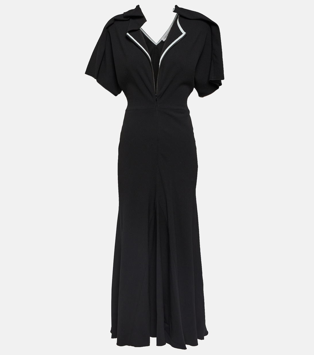 Asymmetric wool-blend crêpe maxi dress | Victoria Beckham
