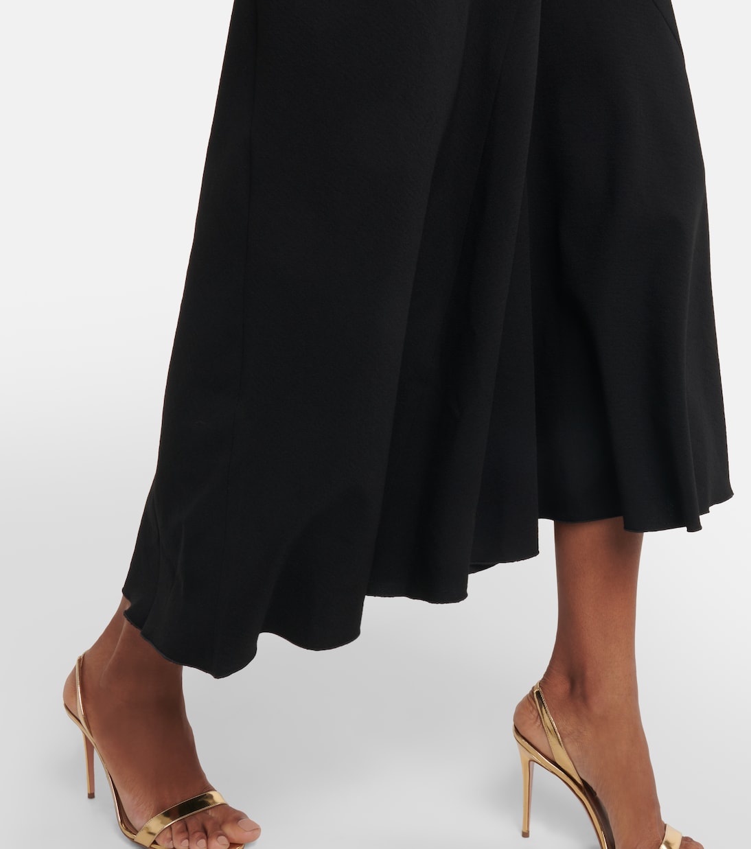 Asymmetric wool-blend crêpe maxi dress | Victoria Beckham