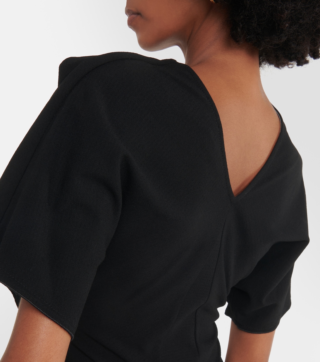 Asymmetric wool-blend crêpe maxi dress | Victoria Beckham