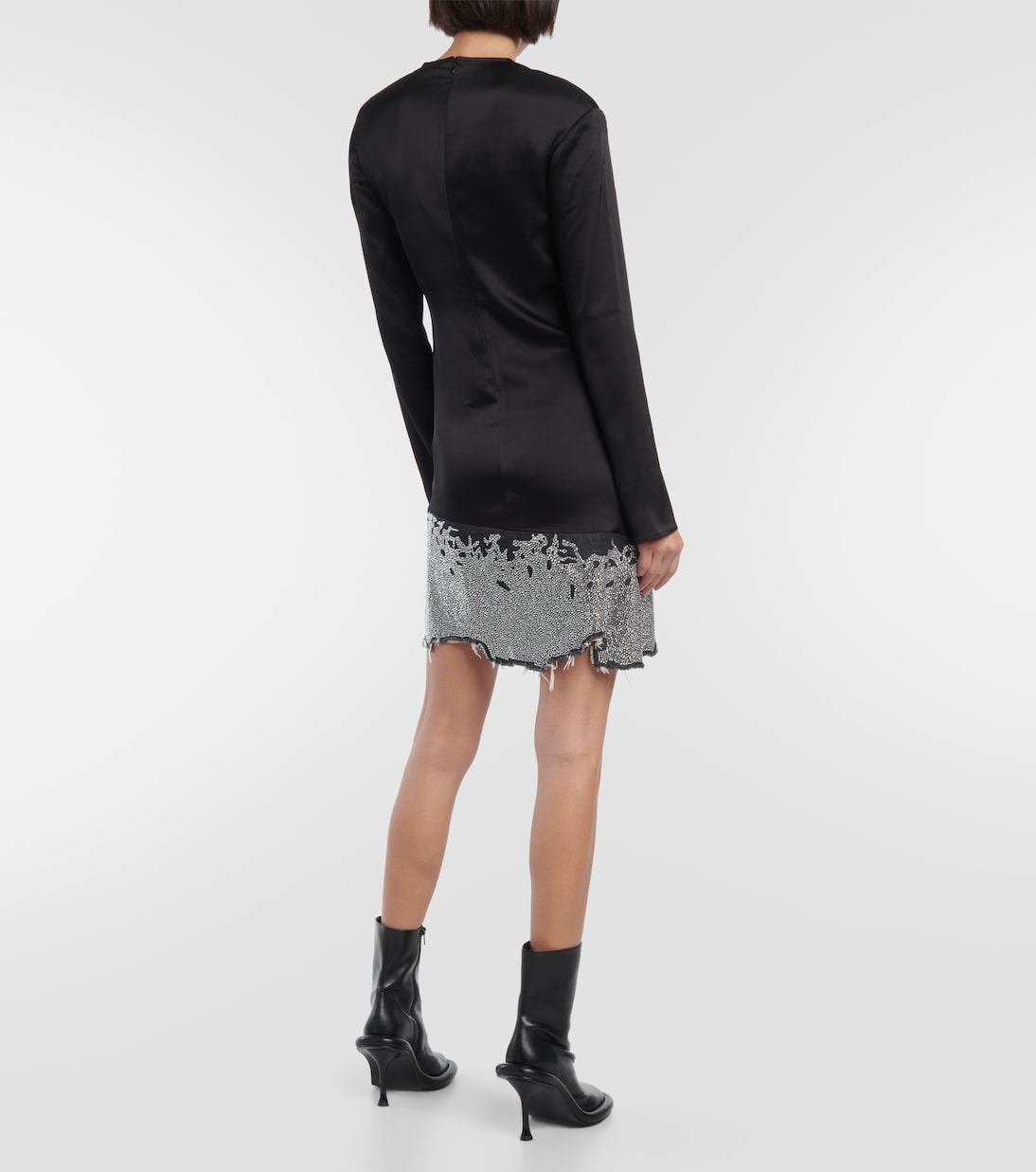 Vestido corto de satén deconstruido | JW Anderson