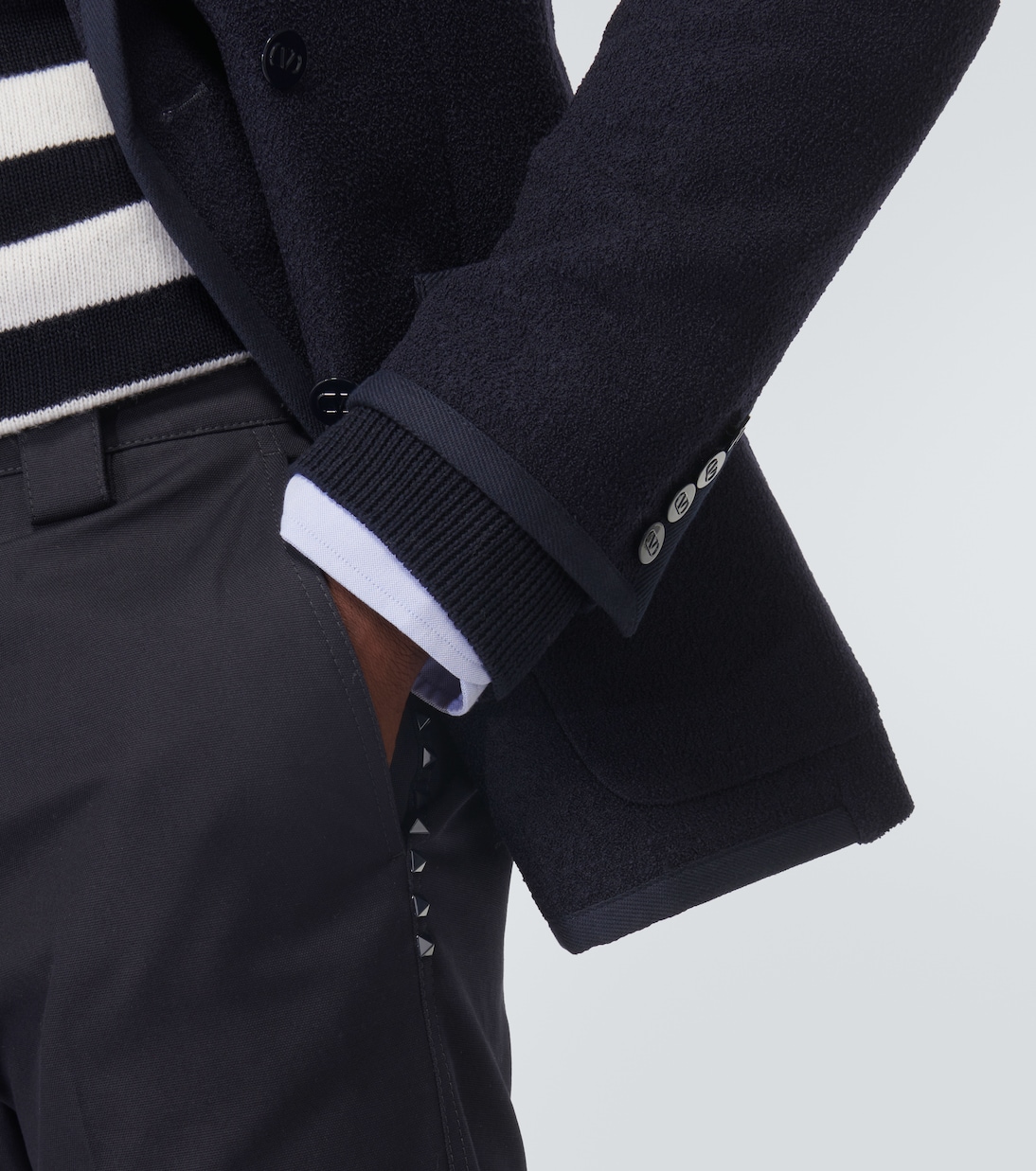 Gerade Hose Rockstud aus Canvas | Valentino