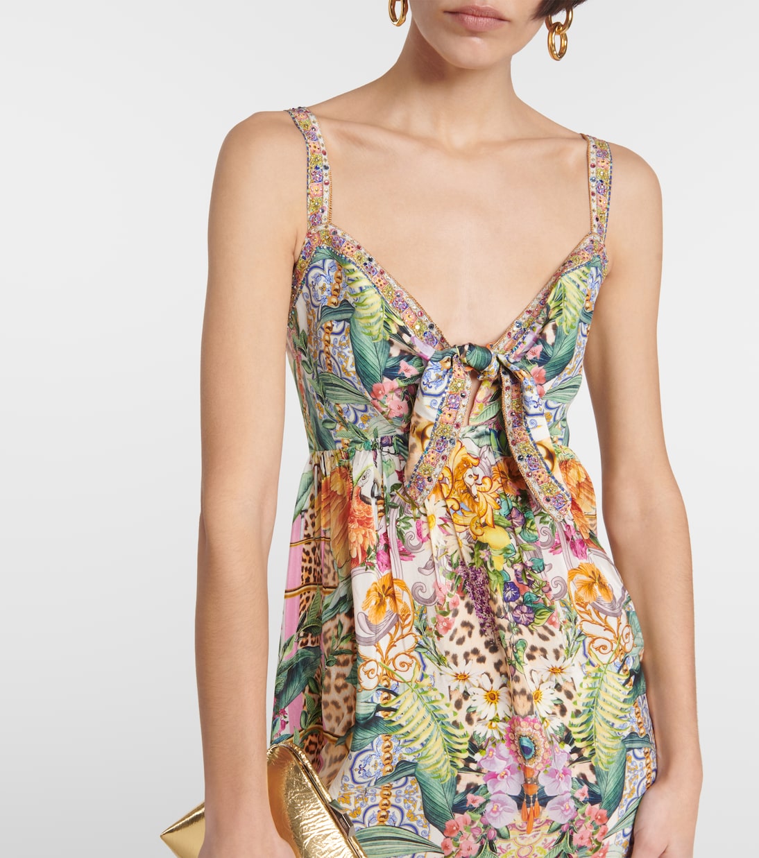 Vestido midi asimétrico de seda estampado | Camilla