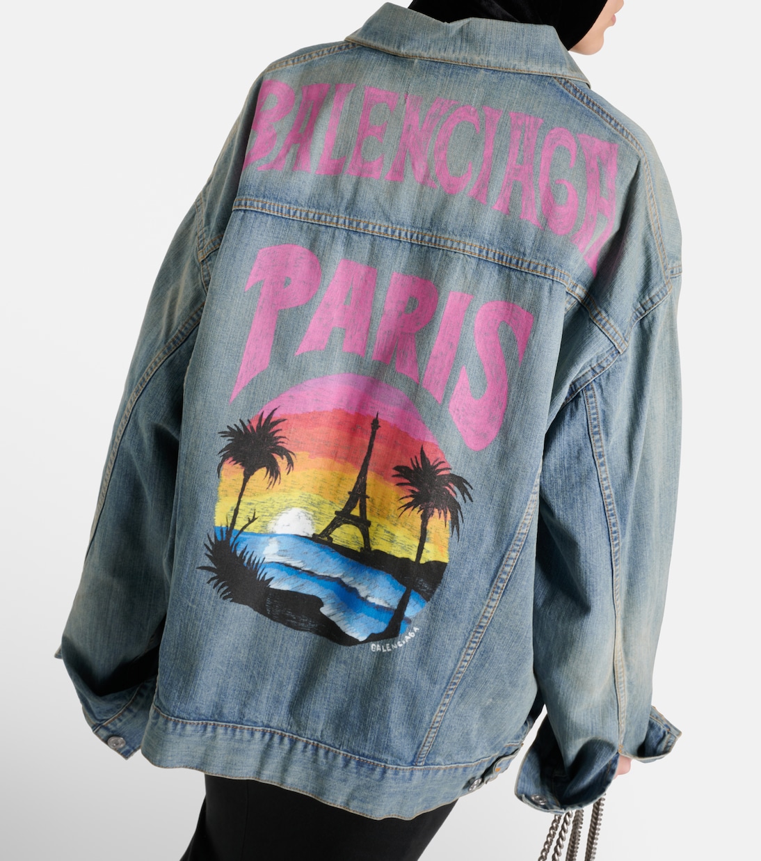 Oversize-Jeansjacke Paris Tropical | Balenciaga
