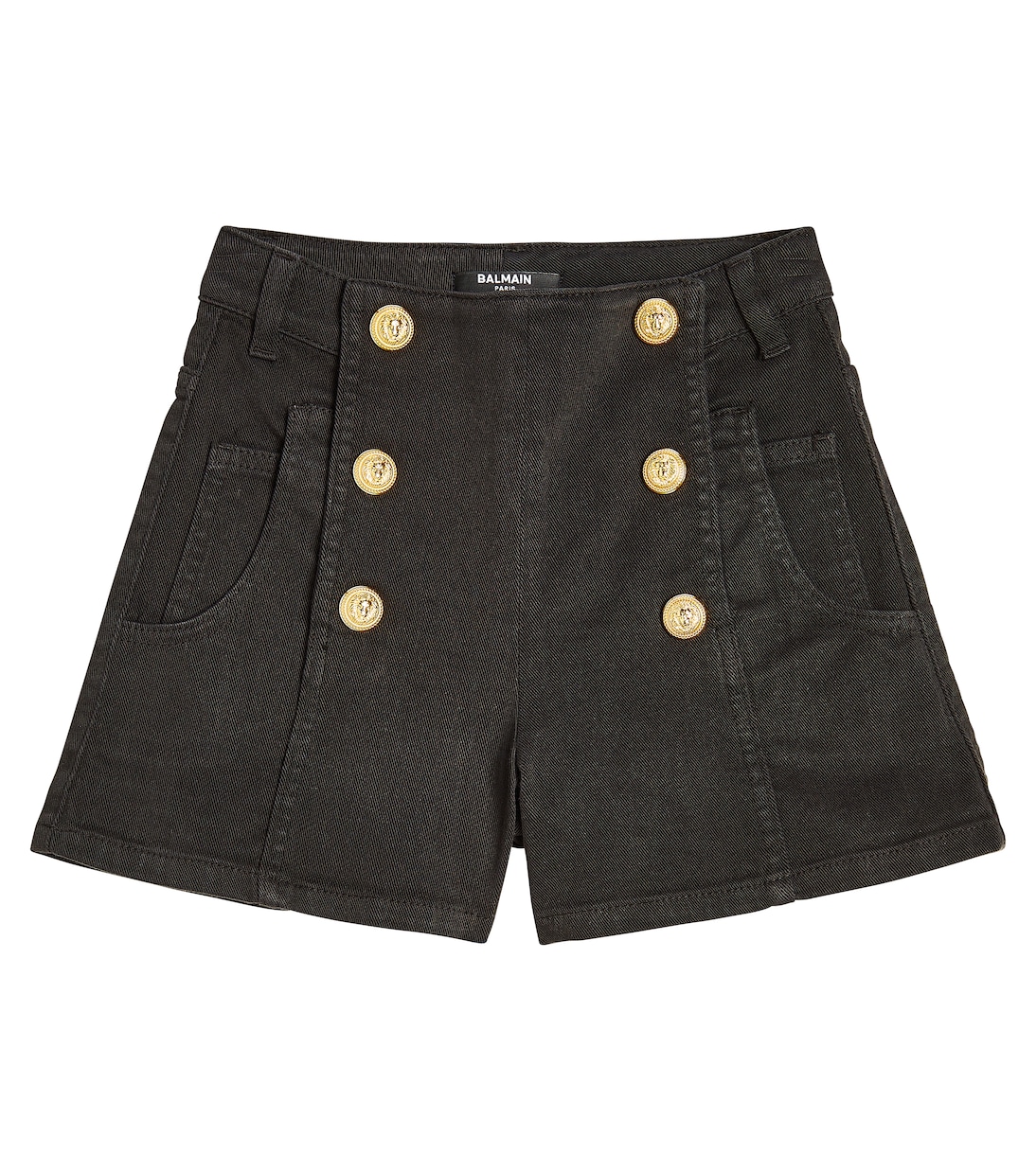 Shorts en mezcla de algodón con botones | Balmain Kids