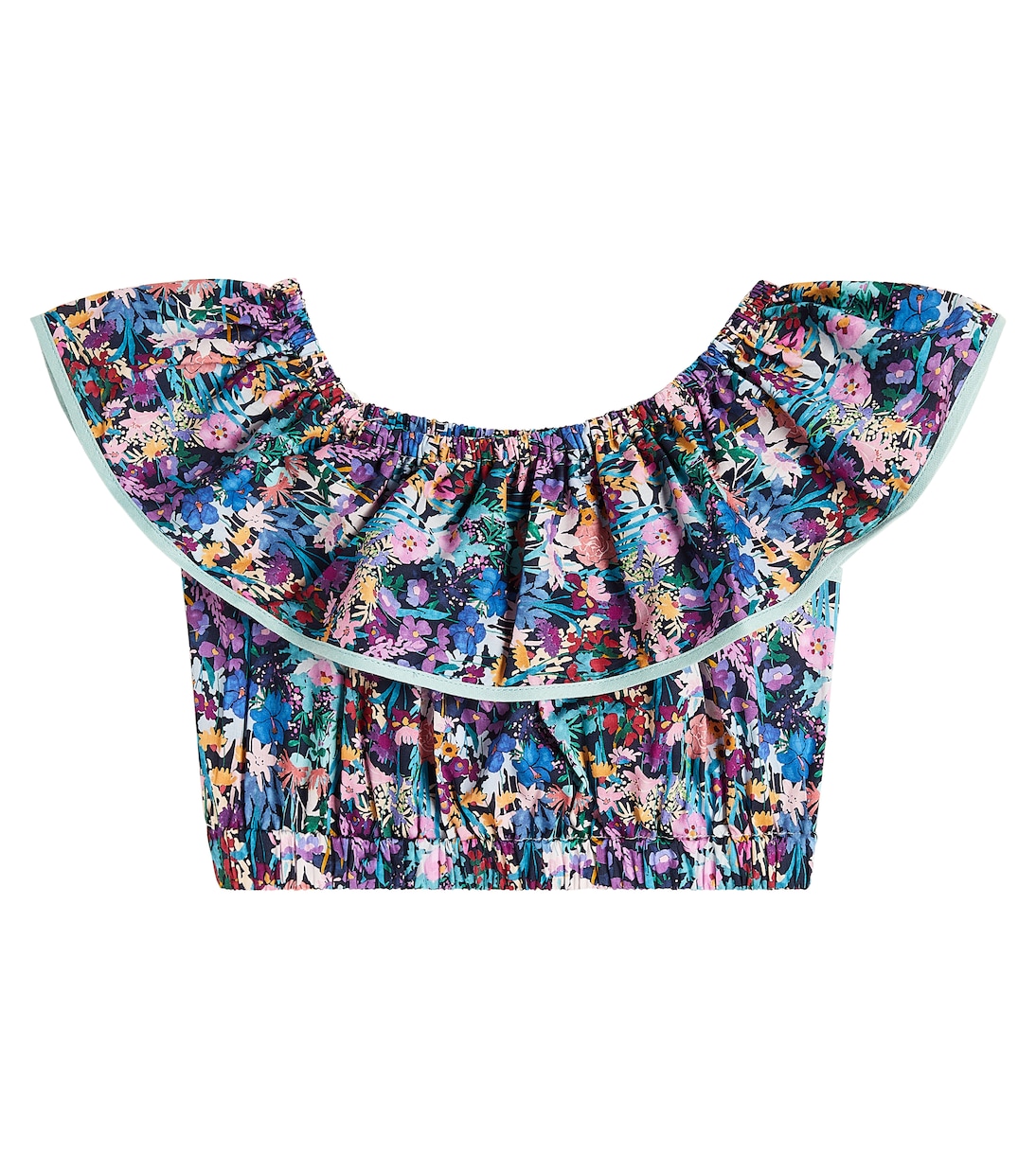 Top raccourci en coton à fleurs | Paade Mode