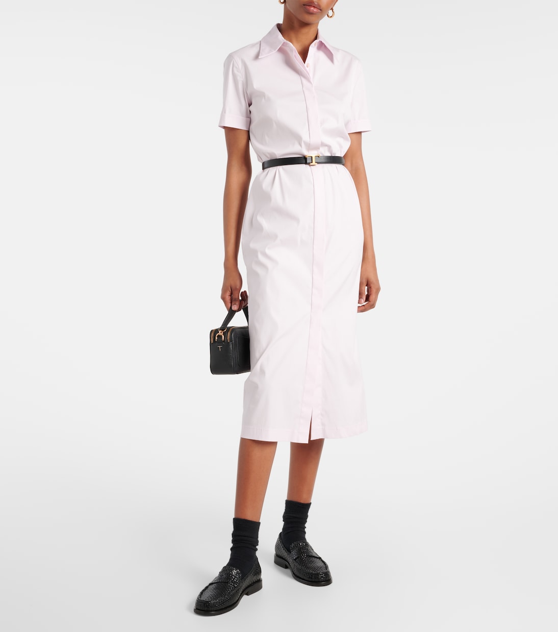Abito midi chemisier in misto cotone | Tod's
