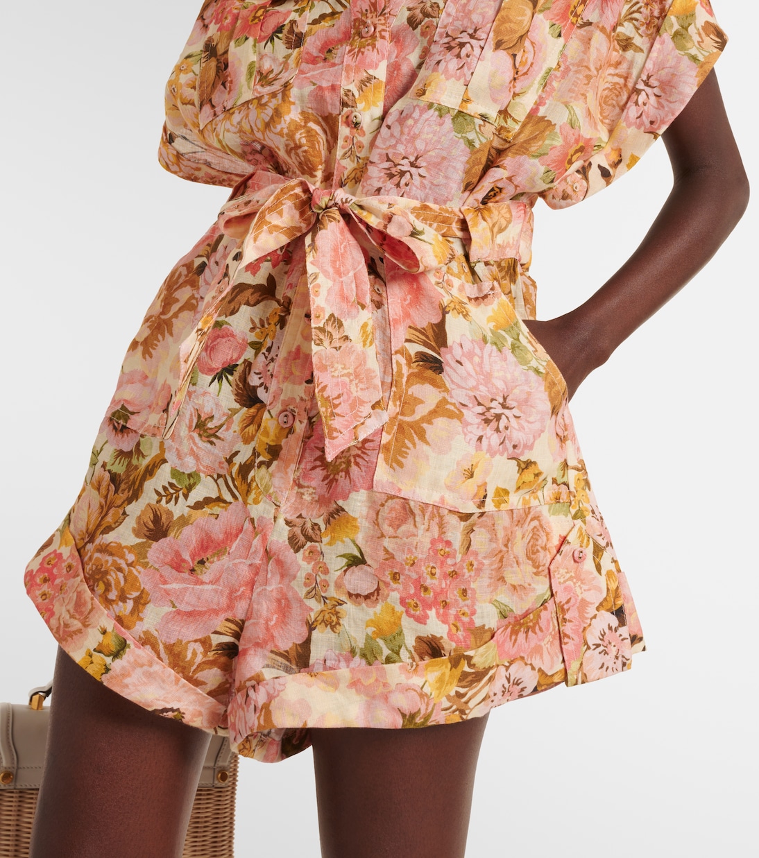 Barboteuse Golden en lin à fleurs | Zimmermann
