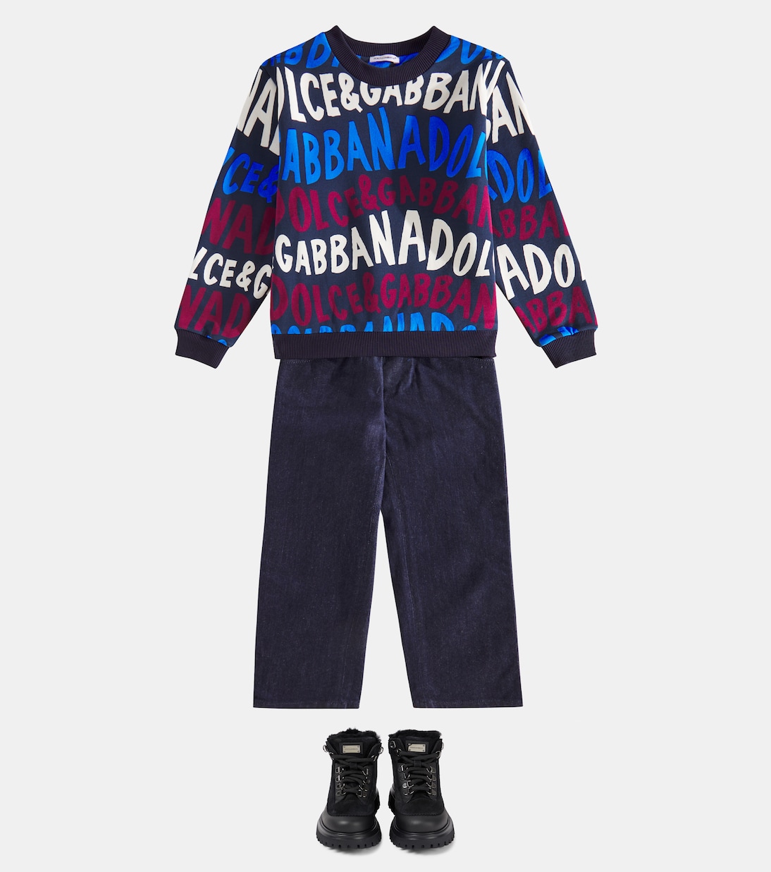 Felpa in cotone con logo | Dolce&Gabbana Kids