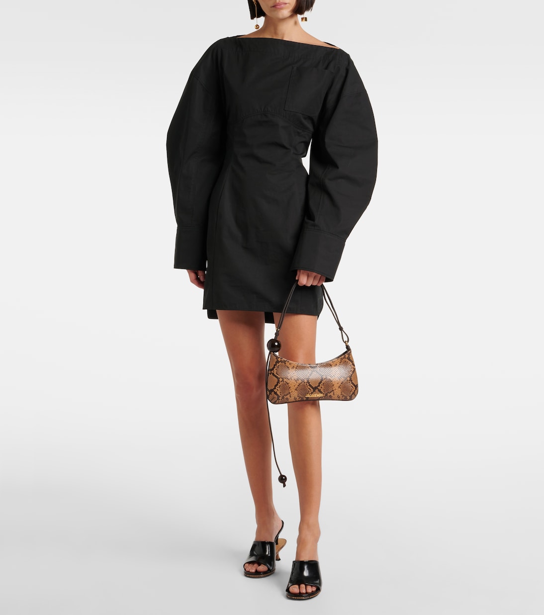 Le Bisou Perle snake-effect leather shoulder bag | Jacquemus