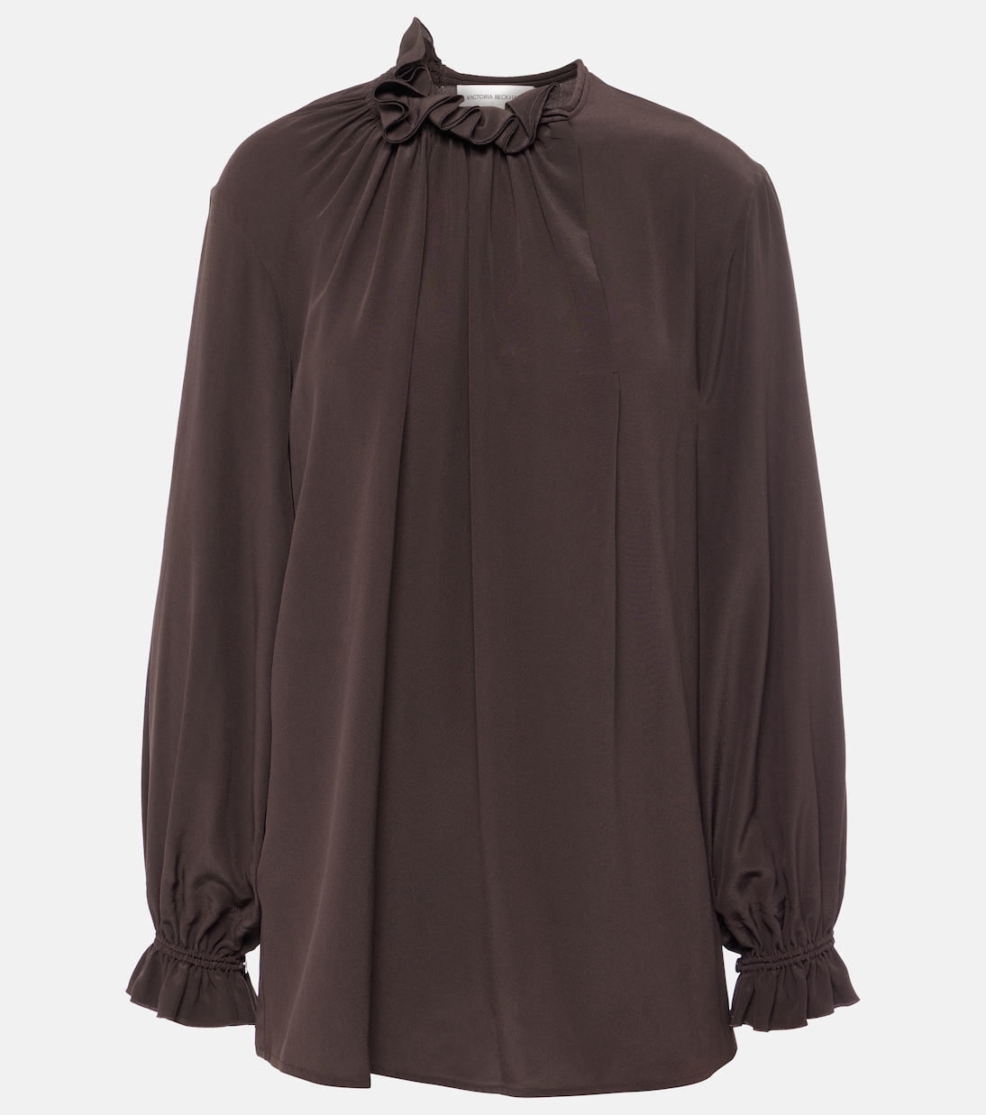 Ruffled silk crêpe de chine top | Victoria Beckham
