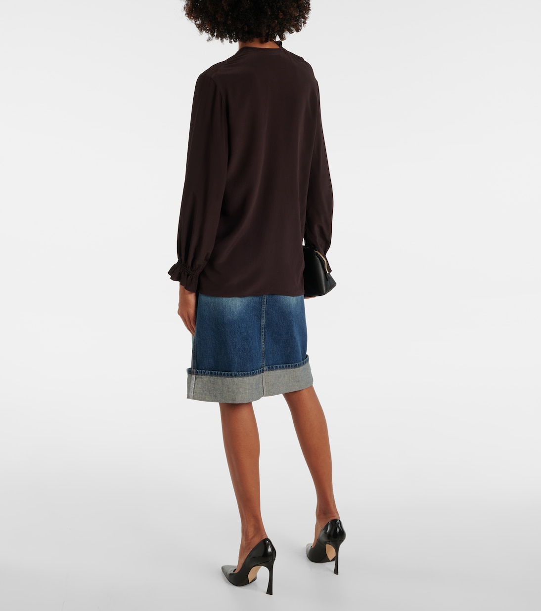 Ruffled silk crêpe de chine top | Victoria Beckham