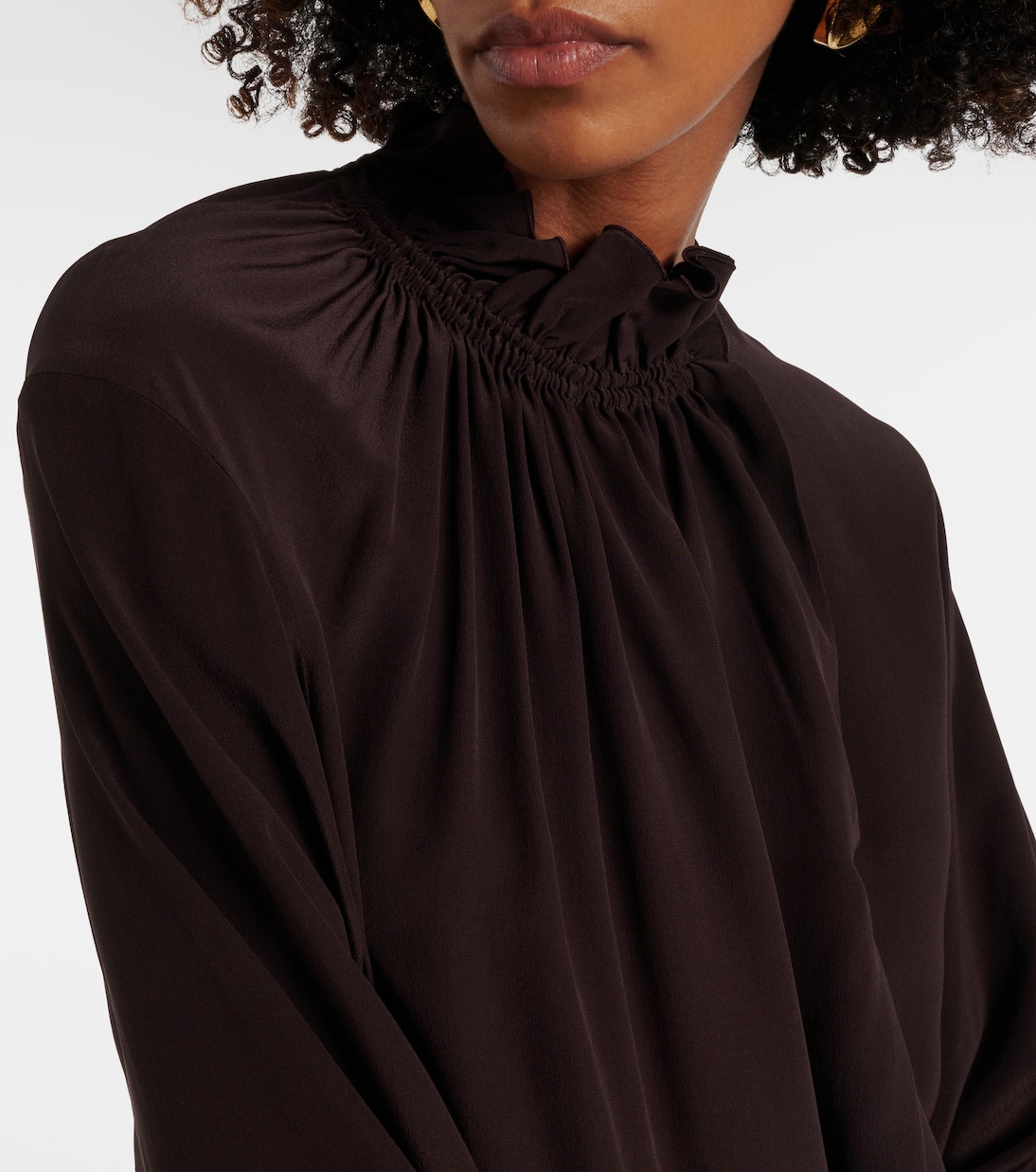 Ruffled silk crêpe de chine top | Victoria Beckham