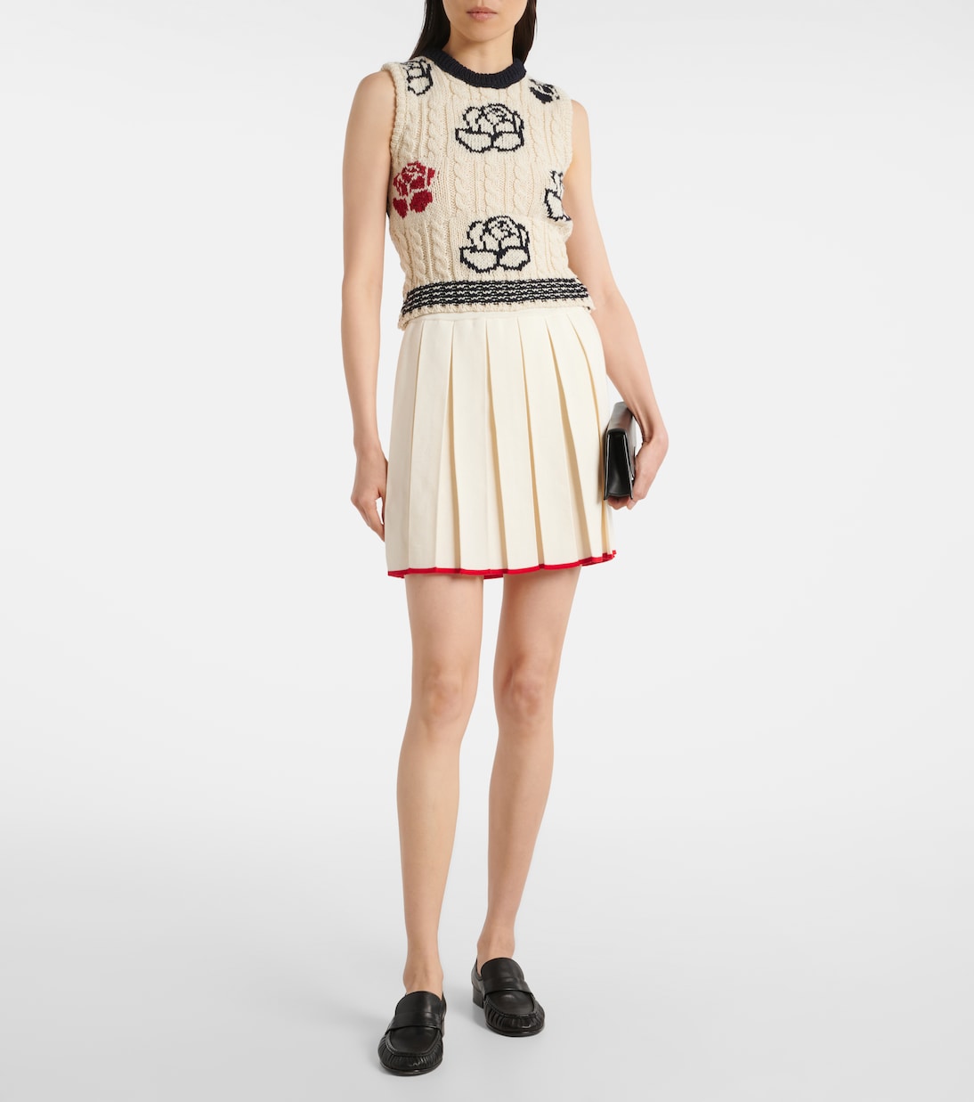 Chaleco de lana y mohair floral | Thom Browne