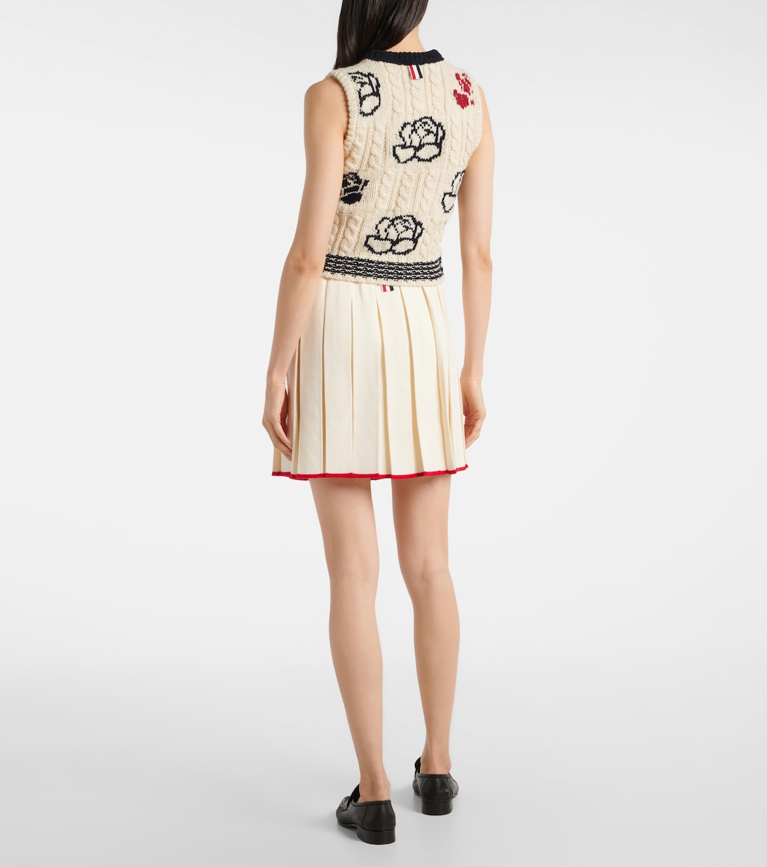 Chaleco de lana y mohair floral | Thom Browne