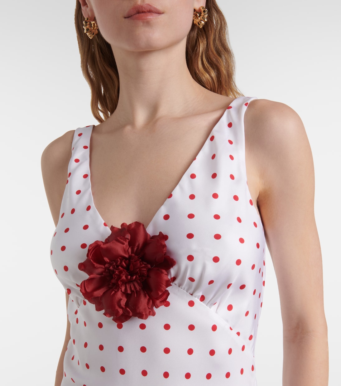 Vestido de fiesta de sarga de seda con lunares | Rodarte