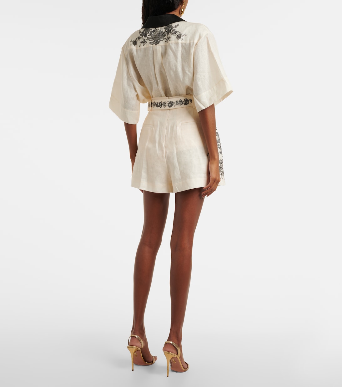 Shorts in lino con stampa floreale | Zimmermann
