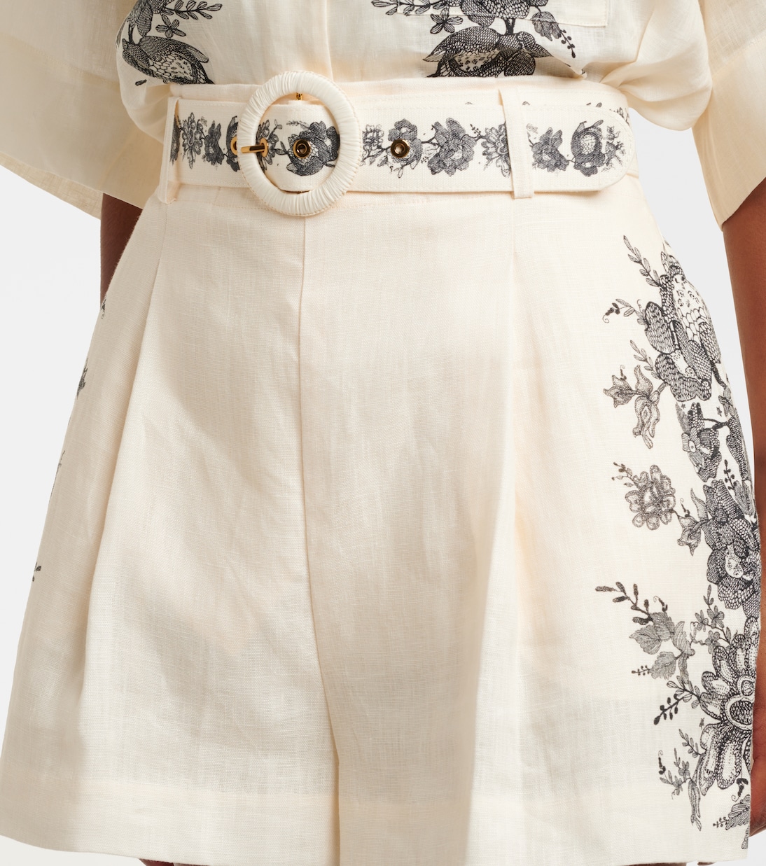 Shorts in lino con stampa floreale | Zimmermann