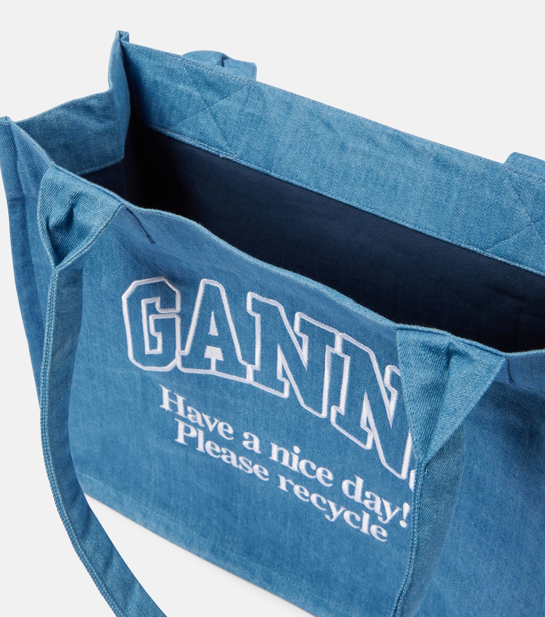 Cabas en jean à logo | Ganni