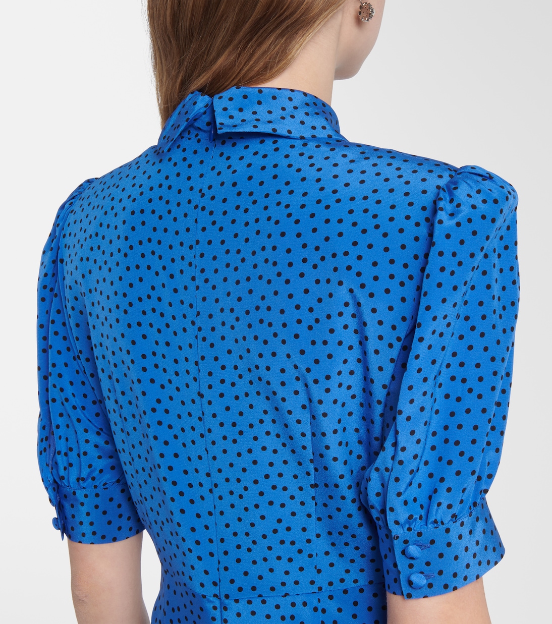 Abito lungo in seta a pois | Alessandra Rich