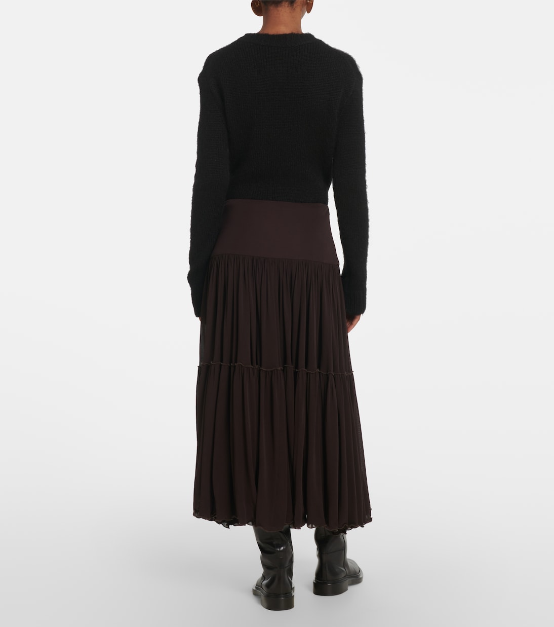 Gonna midi in georgette plissé | Jil Sander