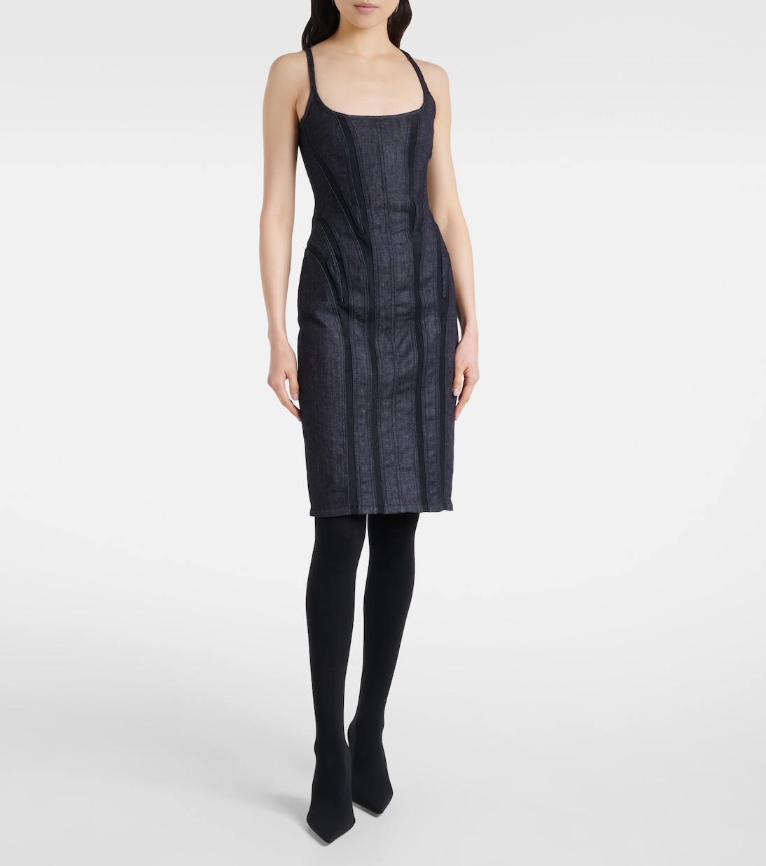 Jeanskleid mit Mesh | Mugler