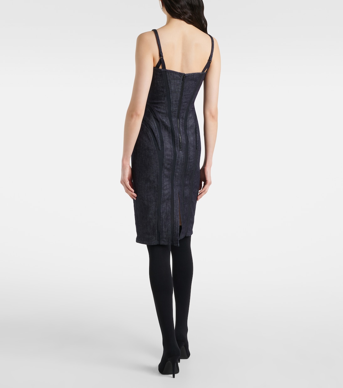 Jeanskleid mit Mesh | Mugler