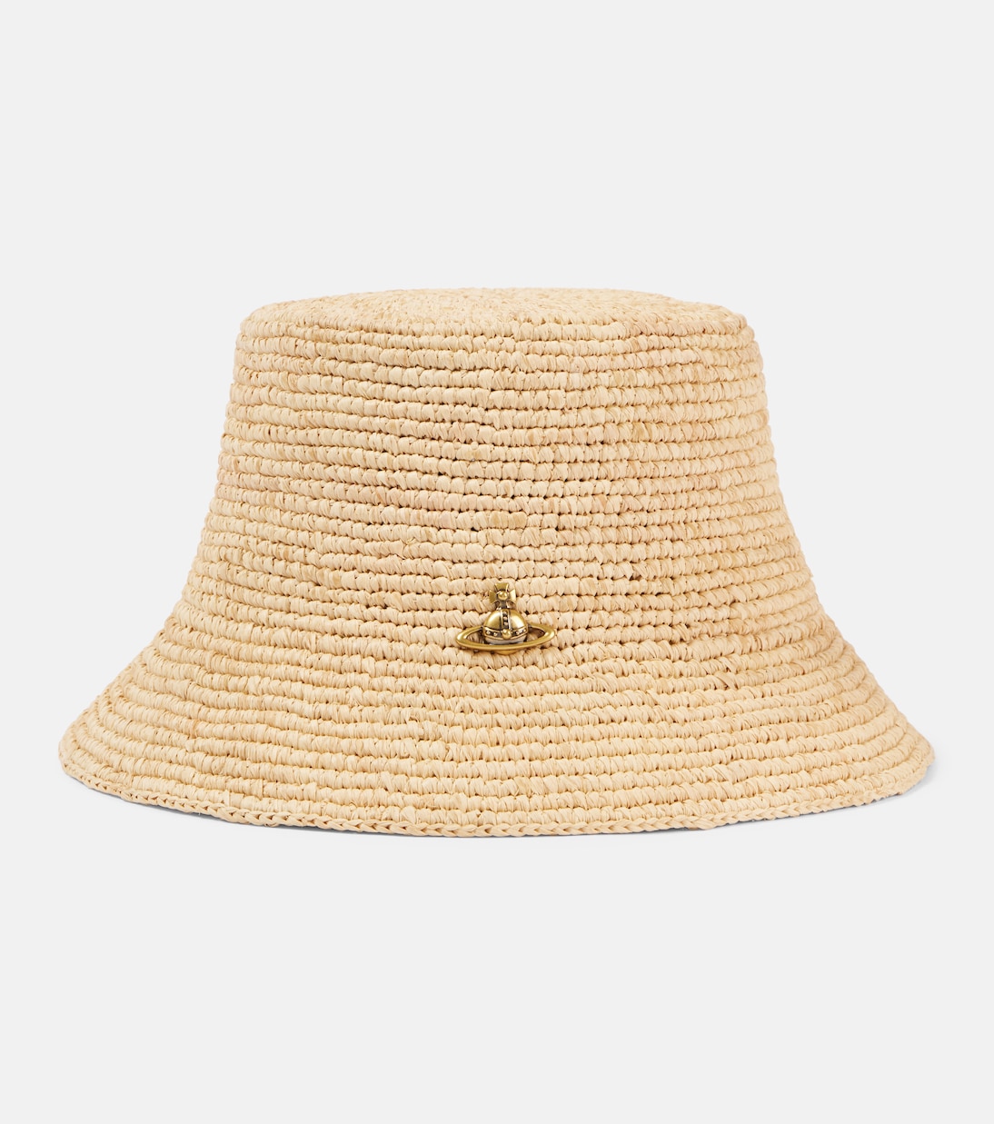 Cappello a secchiello in raffia VIVIENNE WESTWOOD Orb per stile giovane e trendy