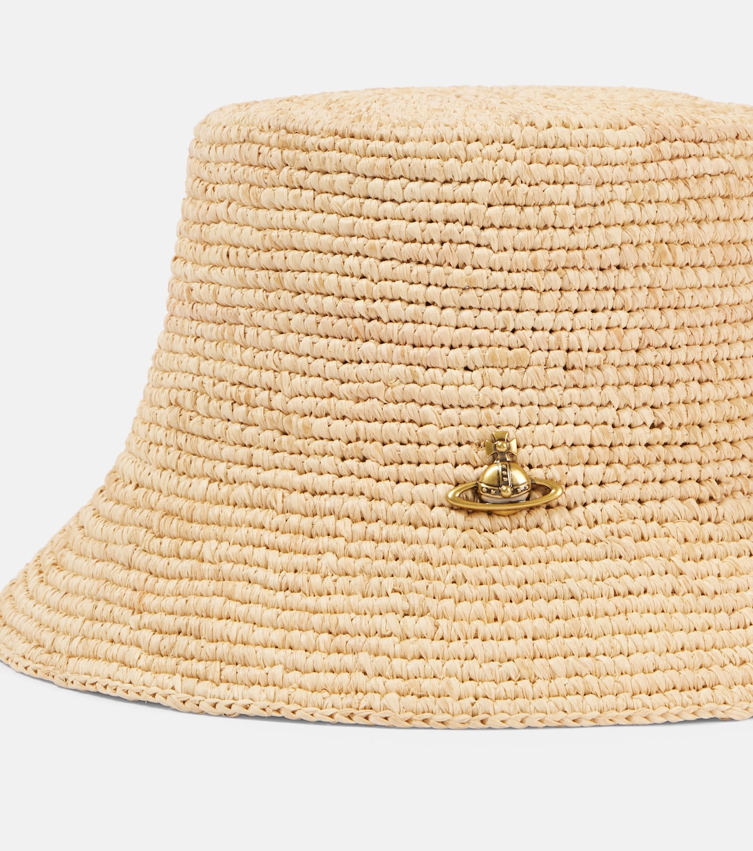 Cappello a secchiello in raffia VIVIENNE WESTWOOD Orb per stile giovane e trendy