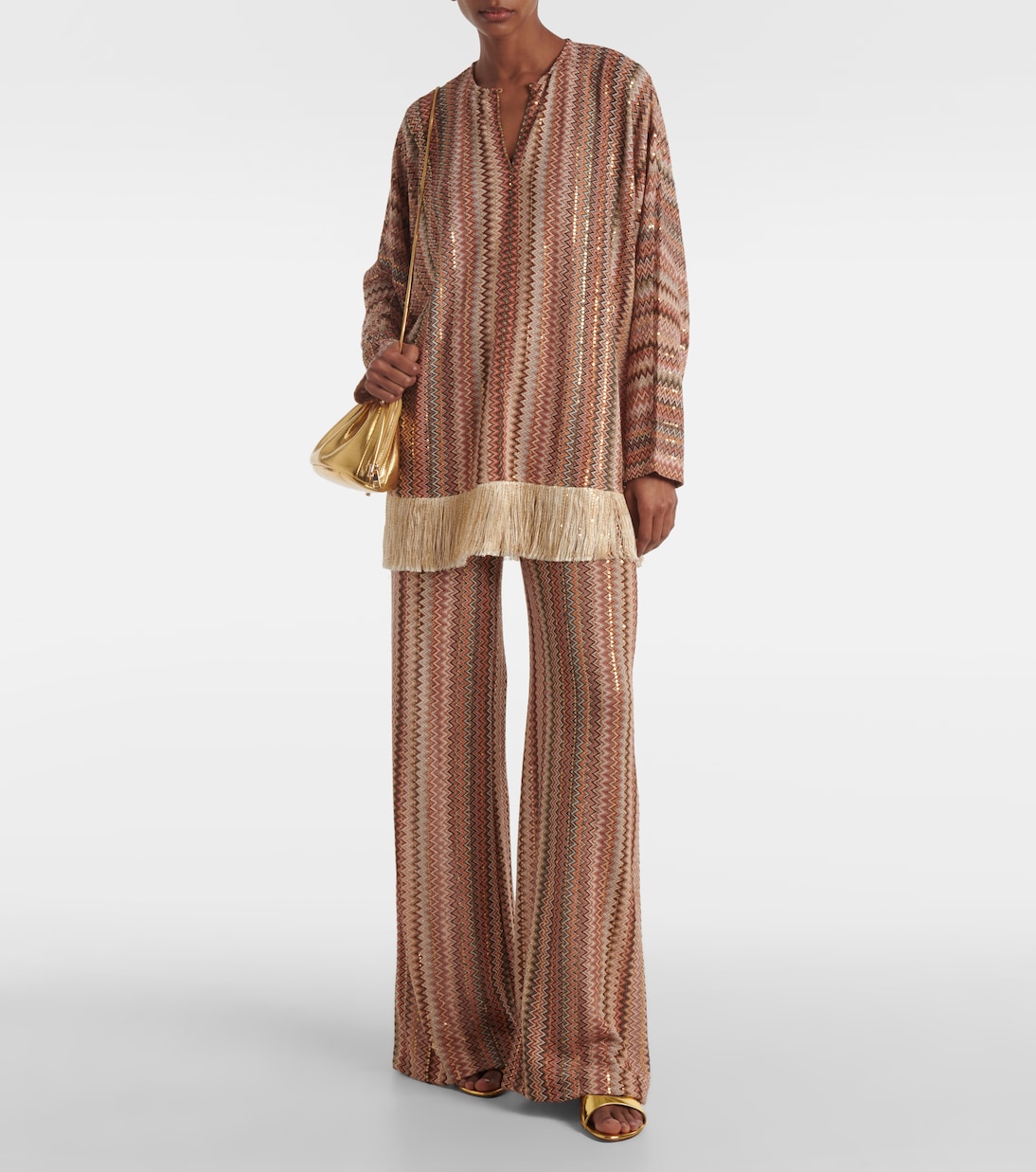 Weite Hose aus Strick mit Pailletten | Missoni