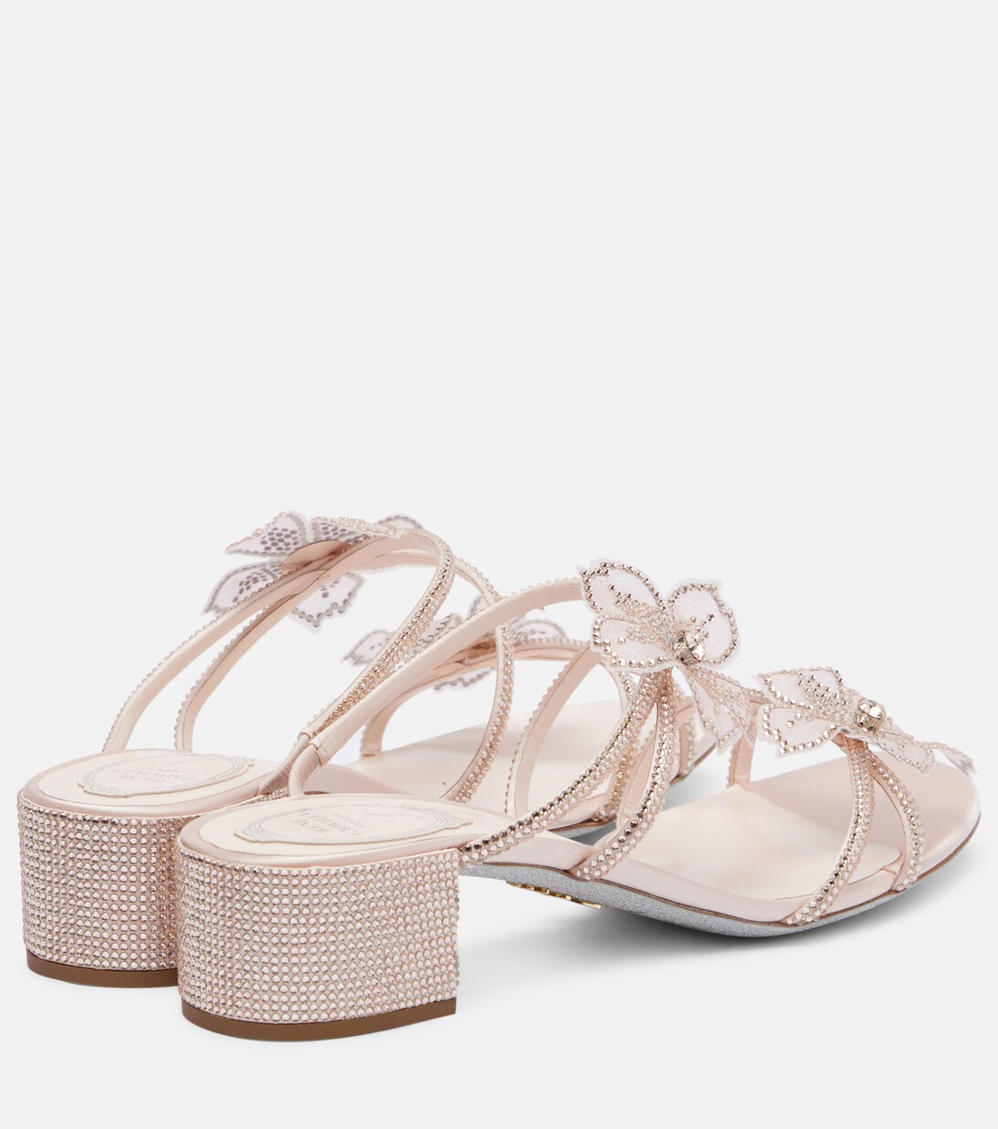 40 crystal-embellished satin sandals | Rene Caovilla